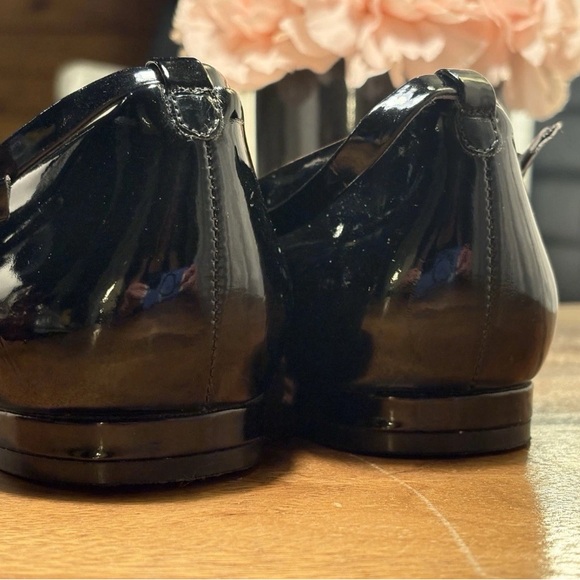 Nine West Anastasia Black Patent Leather Mary Jane Ballet Flat Pointy US Sz 10 - Picture 15 of 16